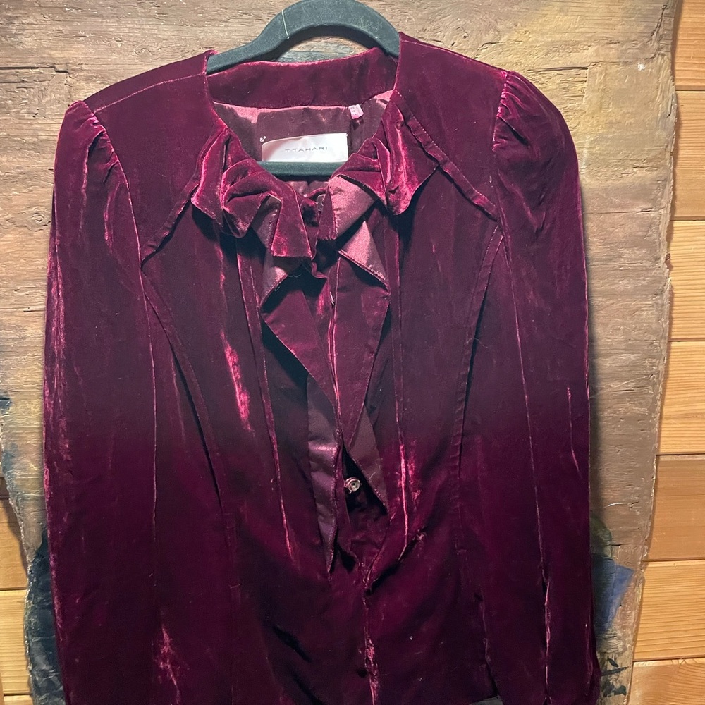 T Tahari Velvet Blouse / Jacket